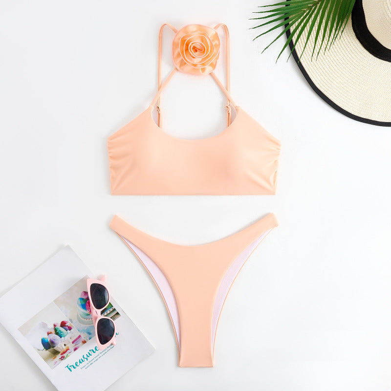 Damen Bikini-Set mit floralem Detail und hohem Beinausschnitt Echo Archiv