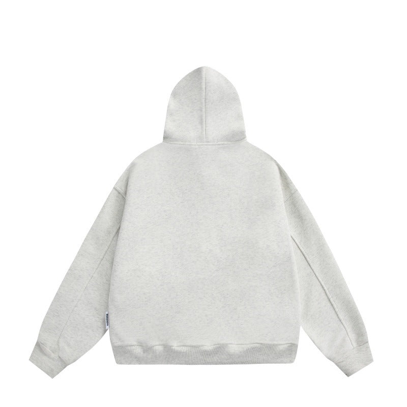 Unisex Oversize-Kapuzenpullover mit großflächigem Sloganprint und Kängurutasche Echoarchiv