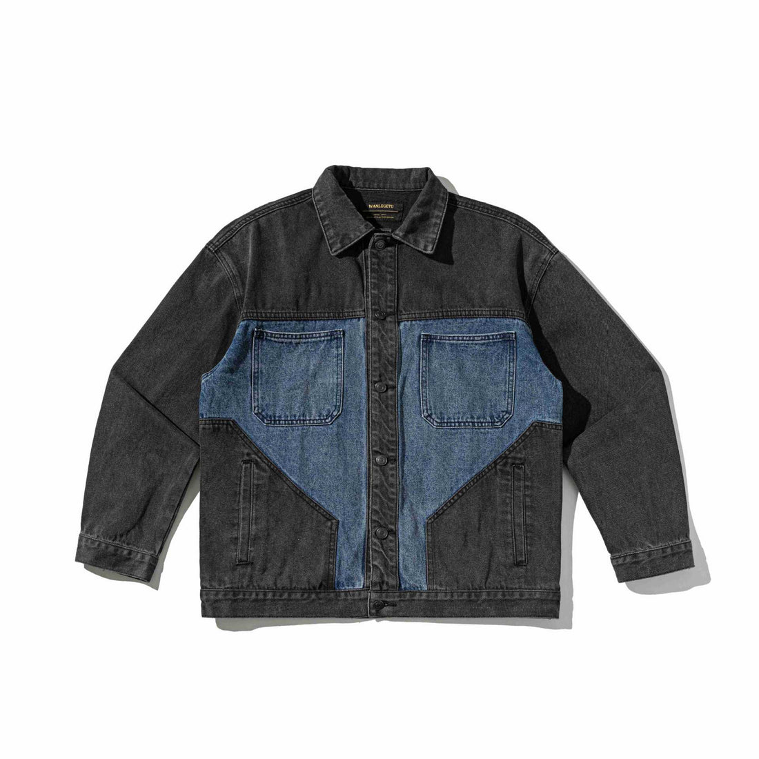 Unisex Denim-Workwear-Overshirt im kastigen Schnitt mit kontrastierten Brusttaschen Echoarchiv