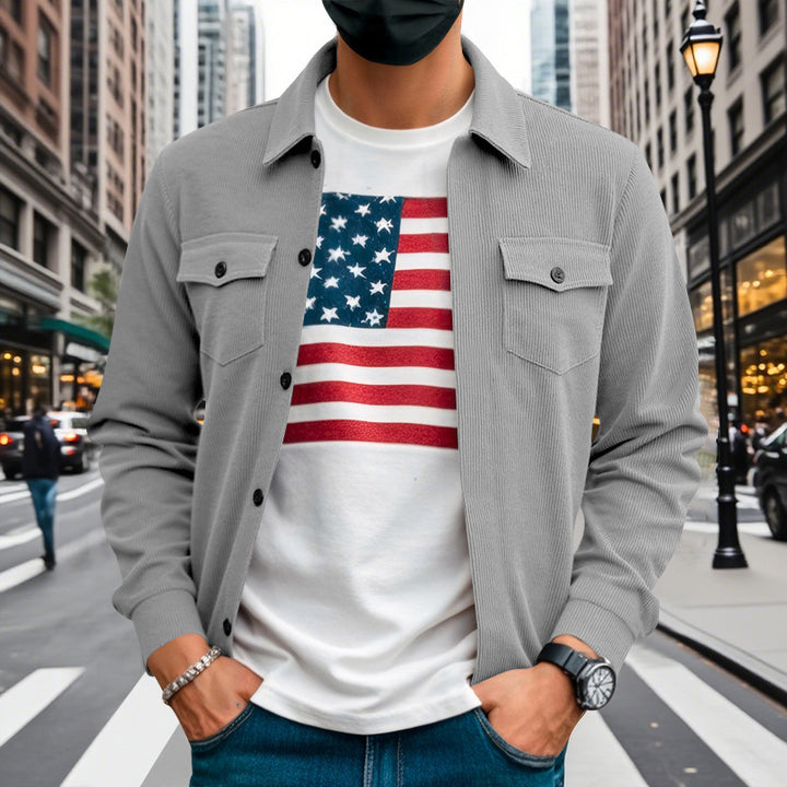 Herren lässige Hemdjacke im strukturierten Design Echoarchiv