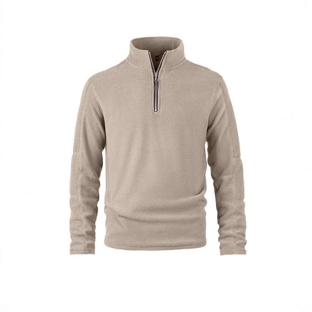 Herren Fleece-Pullover mit hohem Kragen und praktischen Reißverschlussdetails Echoarchiv