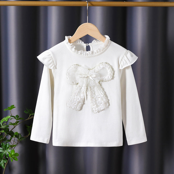 Damen Langarmshirt mit verspieltem Rüschendesign und dekorativem Blumenmotiv Echo Archiv