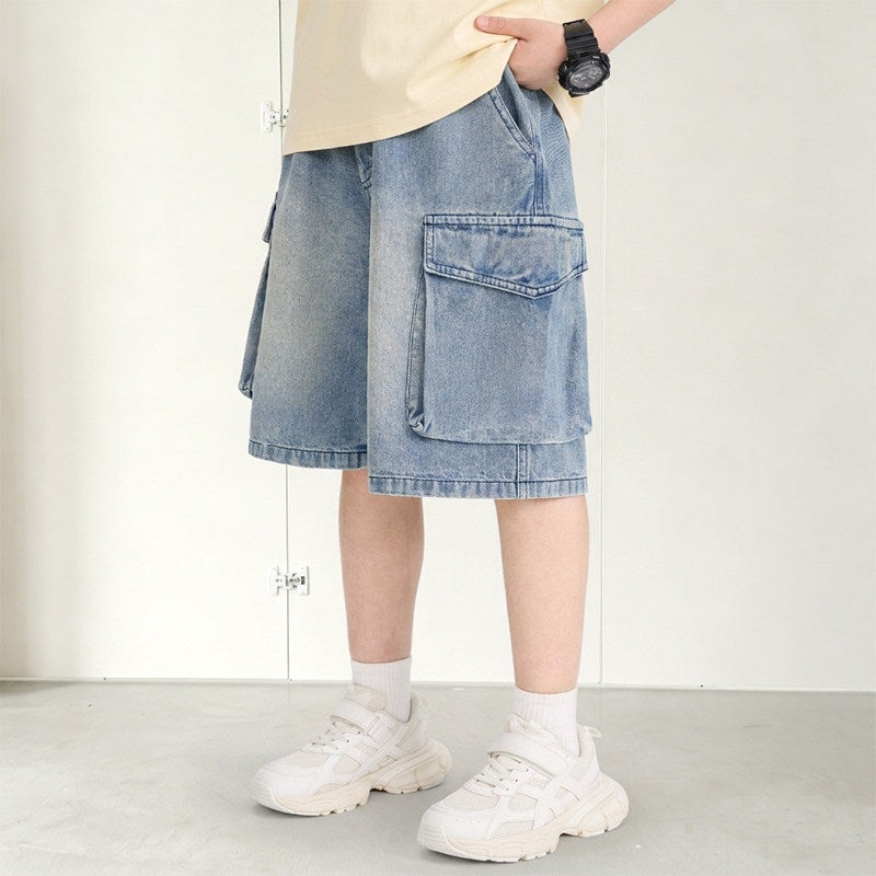 Jungen lässige Denim-Shorts mit praktischen Cargo-Taschen Echo Archiv