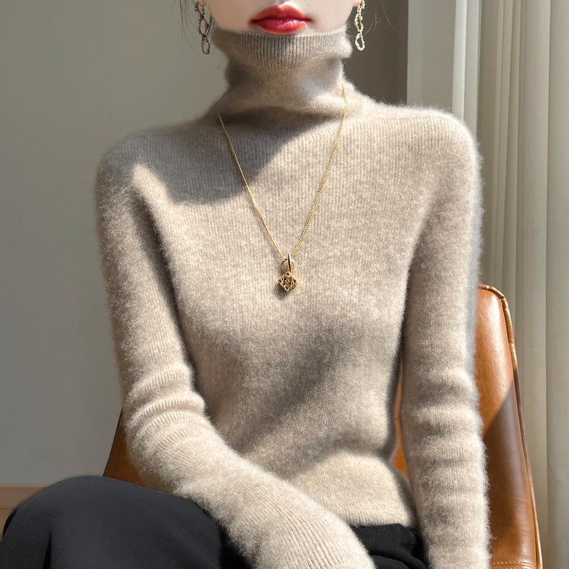 Damen Slim-Fit Rollkragenpullover aus weichem Angora-Mix Echoarchiv