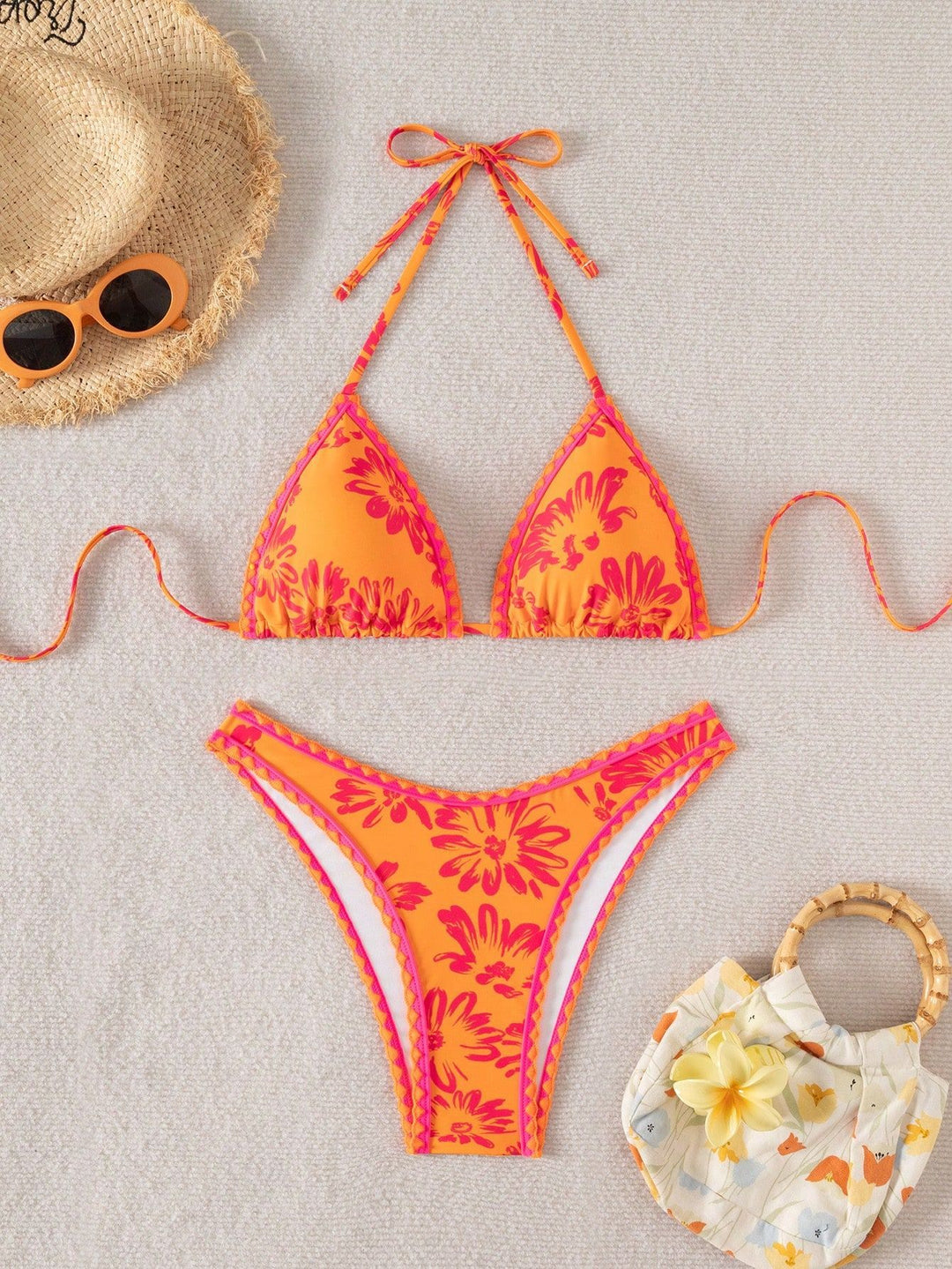 Damen Triangel-Bikini mit verspieltem Blumenmuster Echo Archiv