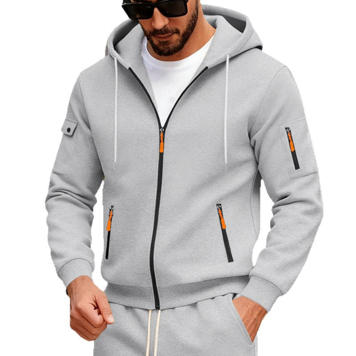 Herren sportlicher Kapuzenpullover mit praktischen Reißverschlusstaschen Echoarchiv