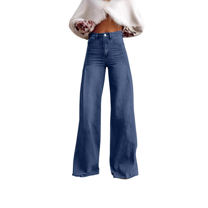 Damen nan hochgeschnittene Schlagjeans mit extra weitem Bein, figurstreckender Passform und dezenter Vintage-Waschung Echo Archiv