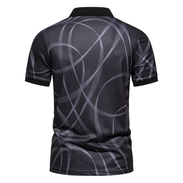 Herren Poloshirt mit modernem grafischen Muster und atmungsaktiver Textiltechnologie Echoarchiv