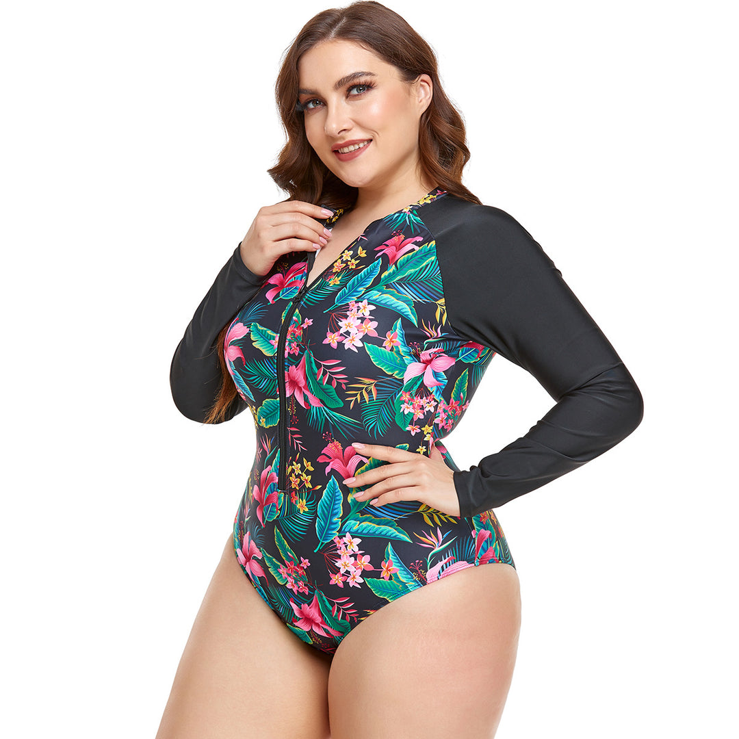 Damen Rashguard Badeanzug mit floralem Muster Echo Archiv