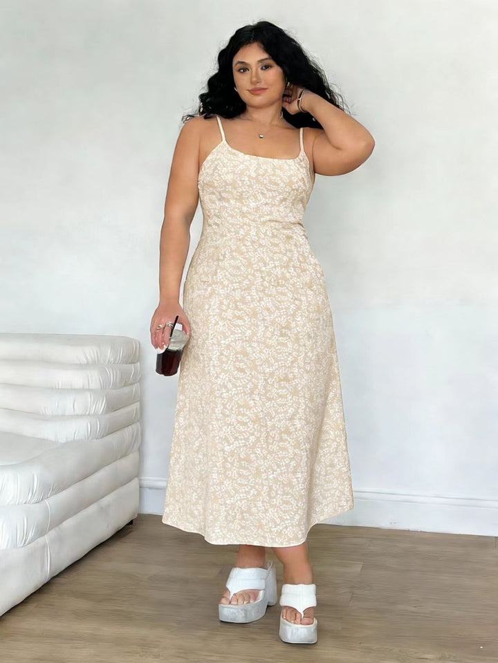 Damen Maxikleid mit feinem Blumenmuster und verstellbaren Spaghettiträgern Echo Archiv