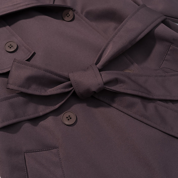 Damen Langer taillierter Trenchcoat mit Bindegürtel und doppelreihiger Knopfleiste Echo Archiv