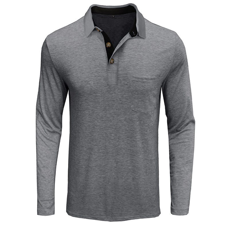 Herren Langarm-Polohemd mit klassischem Henley-Ausschnitt Echoarchiv