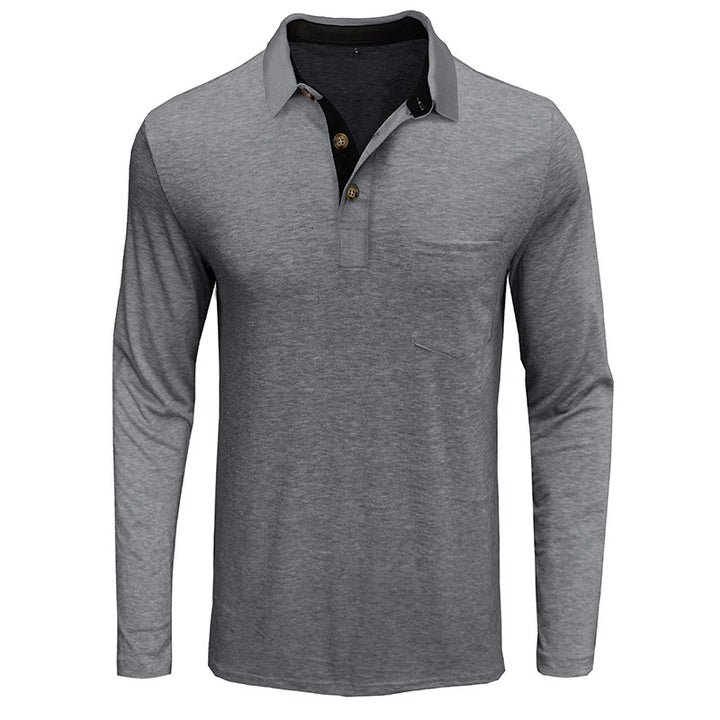 Herren Langarm-Polohemd mit klassischem Henley-Ausschnitt Echoarchiv