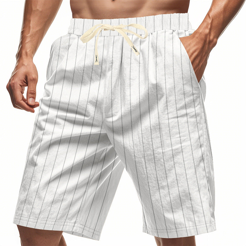Herren Strandshorts mit vertikalem Streifenmuster und elastischem Kordelzug Echoarchiv
