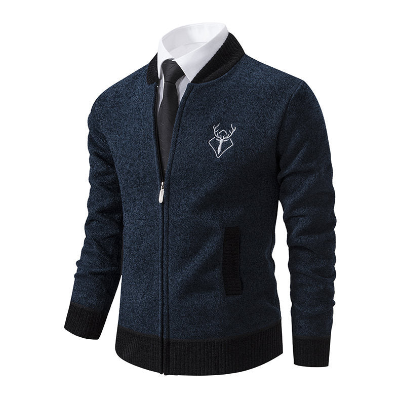 Herren sportive Strickjacke mit Reißverschluss und stilvollem Detail Echoarchiv