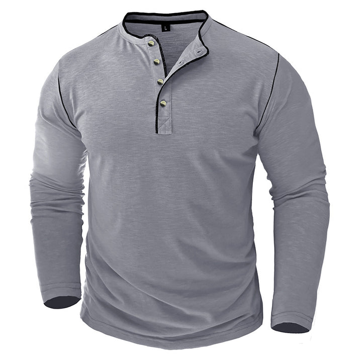 Herren Langarmshirt mit Knopfleiste und angenehmem Tragekomfort Echoarchiv