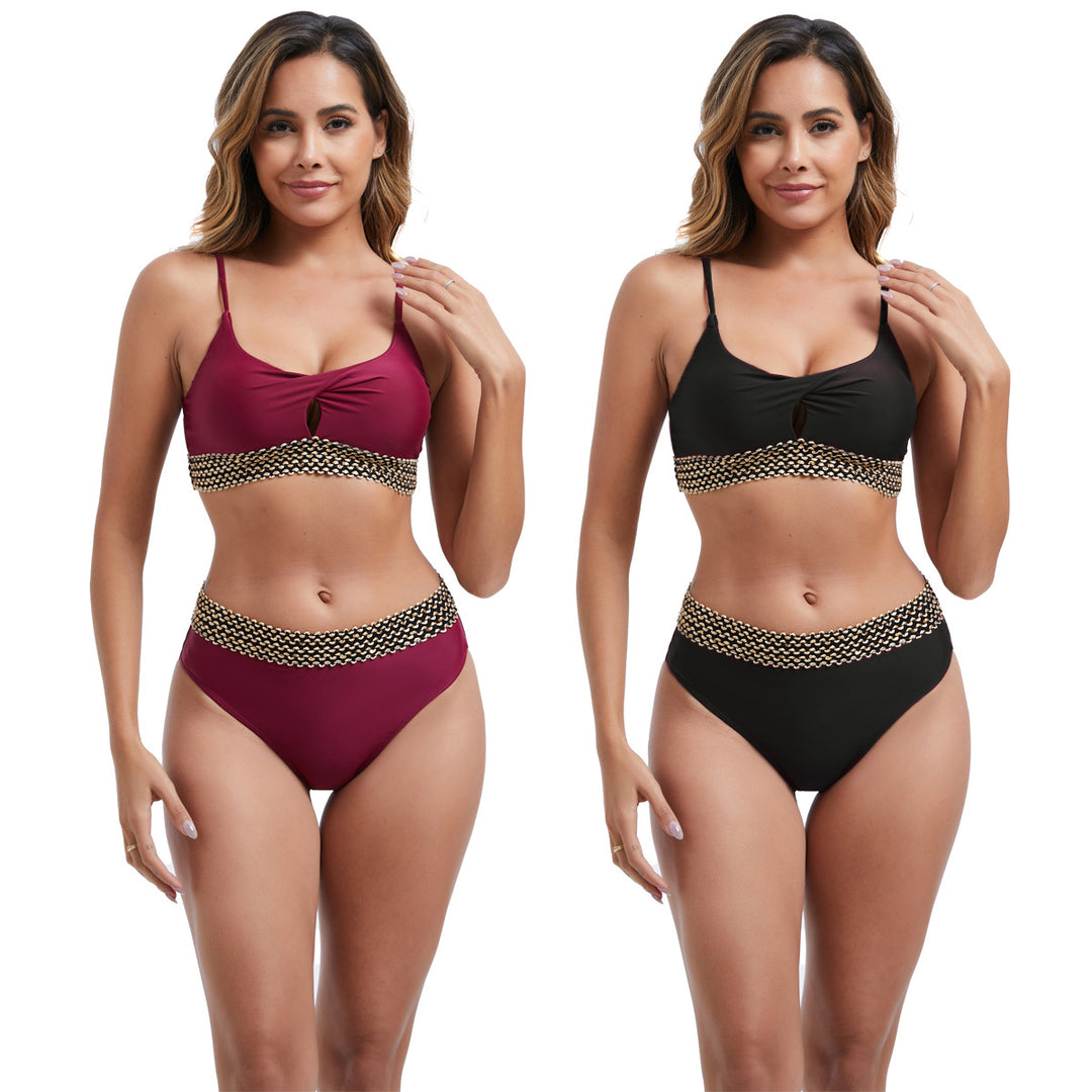 Damen Hochtailliertes Bikini-Set mit modischen Akzentdetails Echo Archiv