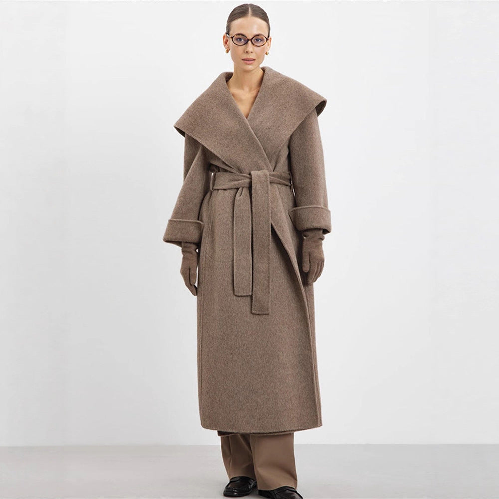 Damen Oversize Wollmix‑Mantel mit Schalkragen und lässiger Maxilänge Echo Archiv