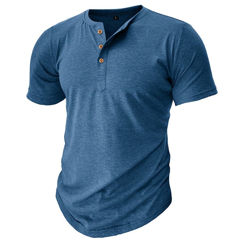 Herren Henley T-Shirt mit Knöpfen und lässigem Schnitt Echoarchiv