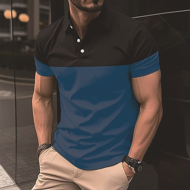 Herren Polohemd mit modischem Farbblockdesign Echoarchiv