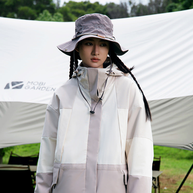 Damen zweilagige atmungsaktive Outdoor- und Trekkingjacke mit verstellbarer Kapuze Echoarchiv