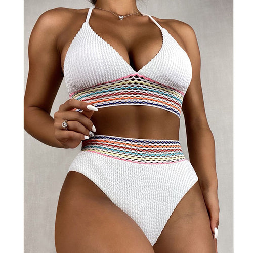 Damen Triangel-Bikini mit buntem Wellenmuster Echo Archiv