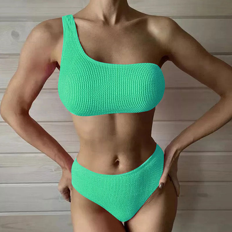 Damen Einseitiger Bikini mit hoch geschnittenem Schnitt Echo Archiv