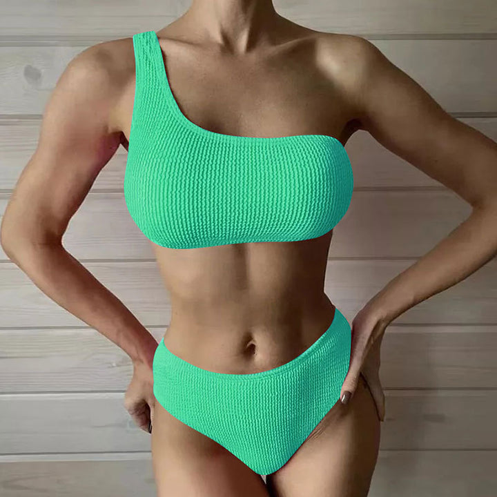 Damen Einseitiger Bikini mit hoch geschnittenem Schnitt Echo Archiv