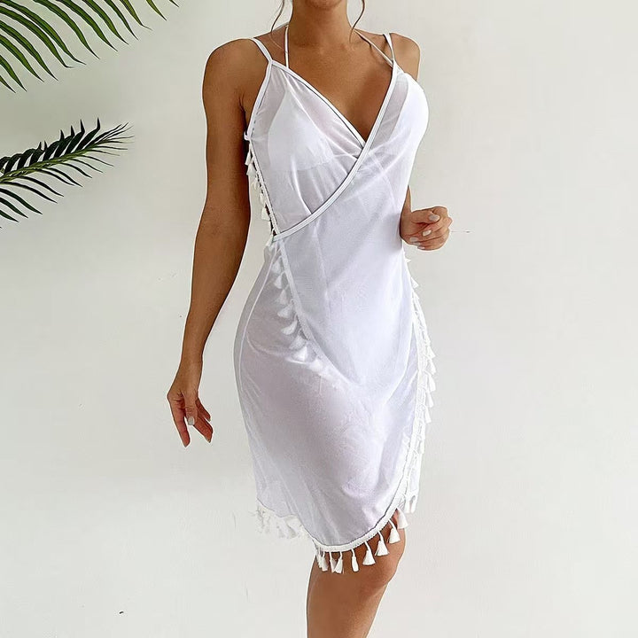 Damen Strandkleid mit verspielten Fransen Echo Archiv