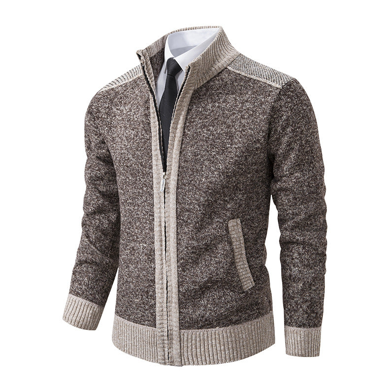 Herren modische Strickjacke mit hohem Kragen und Reißverschluss Echoarchiv