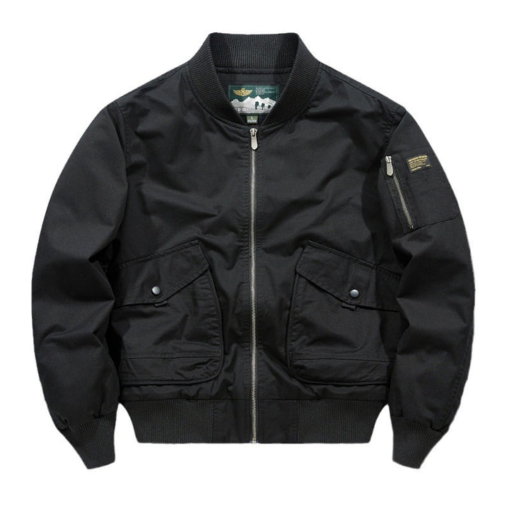 Herren Kurzschnitt Utility-Bomberjacke mit Cargo-Pattentaschen und Ärmelfach – Brevano