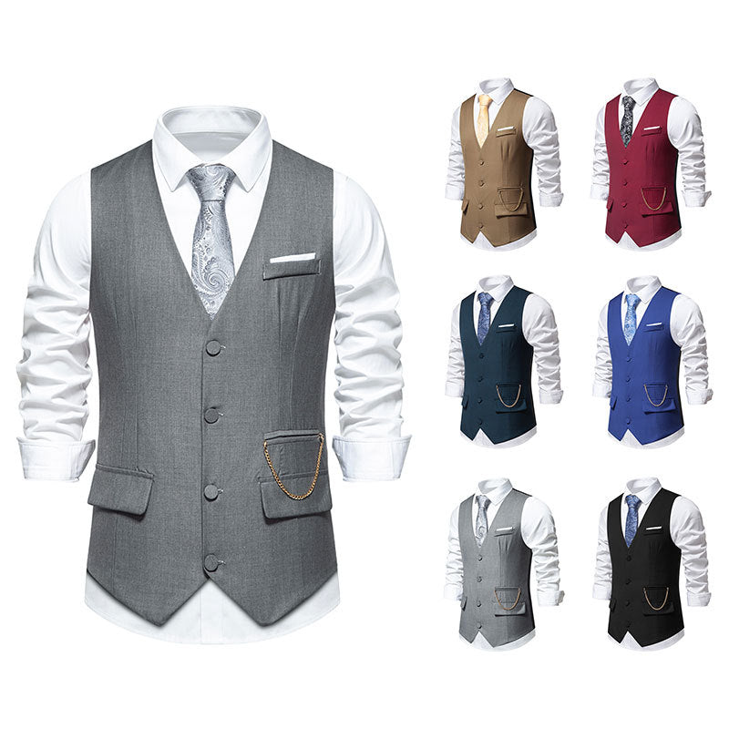 Herren elegante Anzugweste mit praktischen Taschen und modischem Design Echoarchiv