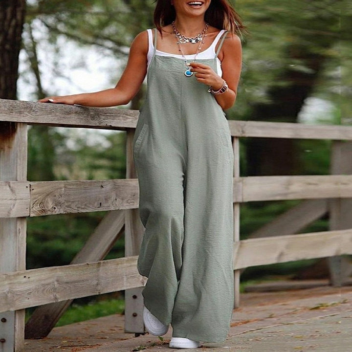 Damen Lässiger Jumpsuit mit weitem Bein und praktischen Taschen Echoarchiv