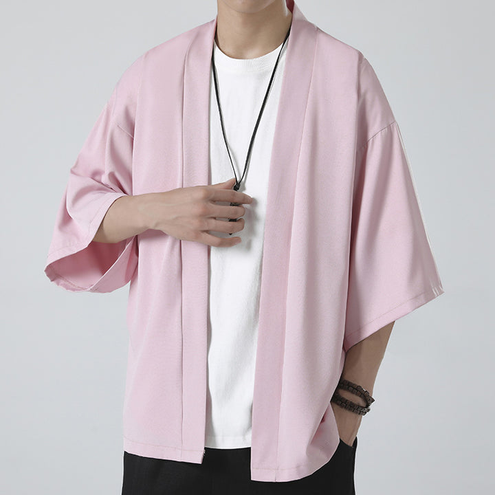 Herren nan kimonoartige Kurzjacke im Oversize-Stil mit offenem Schnitt und weichem Fall Echo Archiv