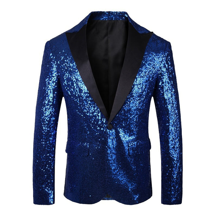 Herren Glänzender Pailletten Blazer Echoarchiv