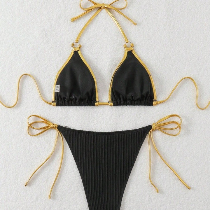 Damen Bikini-Set mit glänzenden Akzenten und verstellbaren Bindebändern Echo Archiv