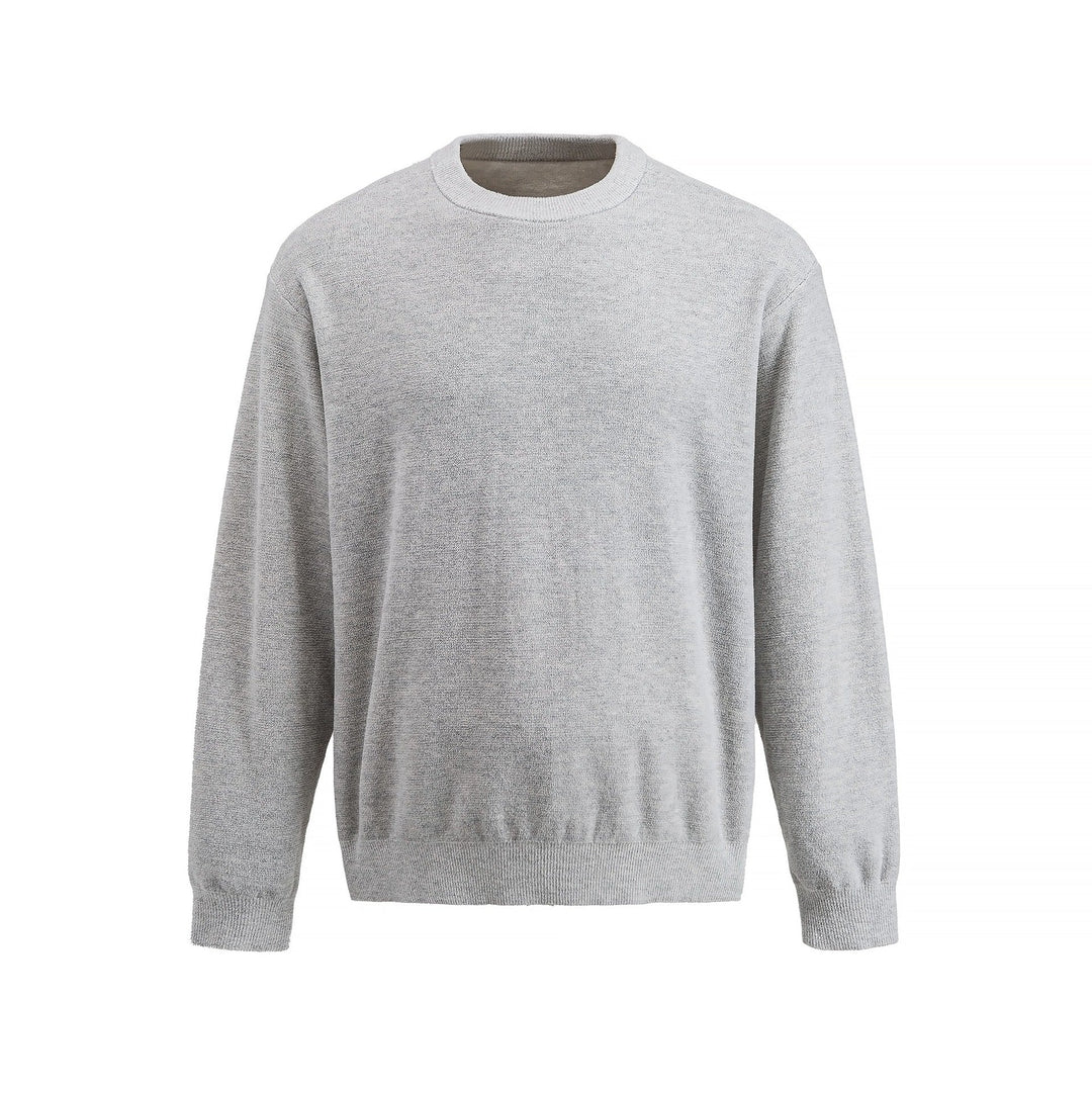 Herren Feiner Rundhals‑Sweatpullover aus Terry‑Frottee mit geripptem Saum Echoarchiv