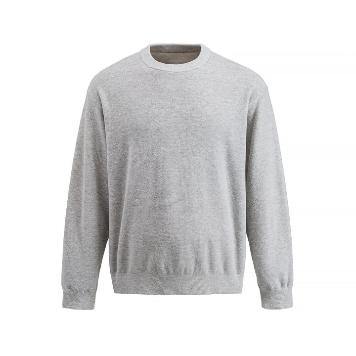 Herren Feiner Rundhals‑Sweatpullover aus Terry‑Frottee mit geripptem Saum Echoarchiv