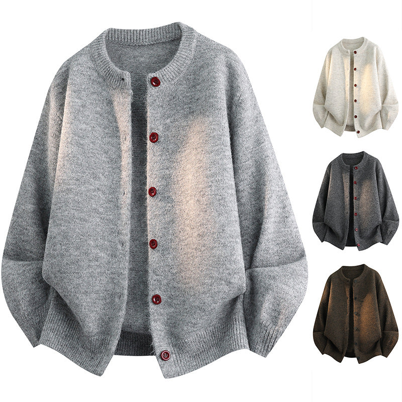Damen Komfortable Strickjacke mit Knopfleiste Echoarchiv