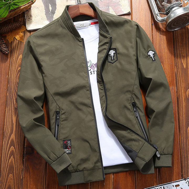 Herren Leichte wasserabweisende Bomberjacke mit Meshfutter und Patch‑Applikationen – Brevano