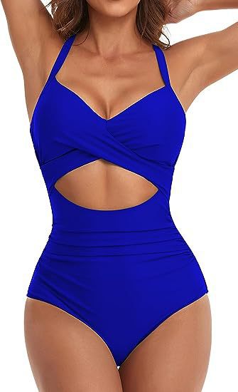 Damen Einteiliger Badeanzug mit elegantem Wickelschnitt Echo Archiv