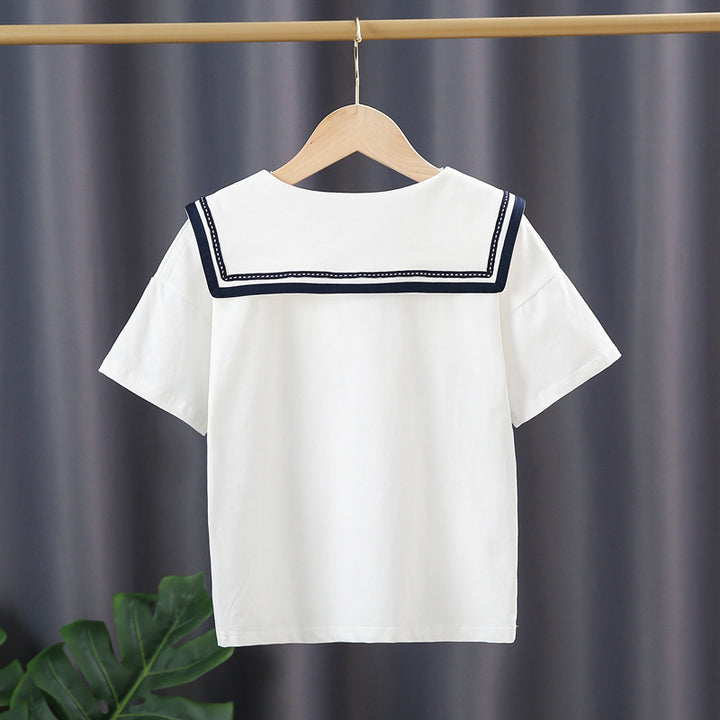 Mädchen Matrosenbluse mit modernem Kragen und Rüschendetails Echo Archiv