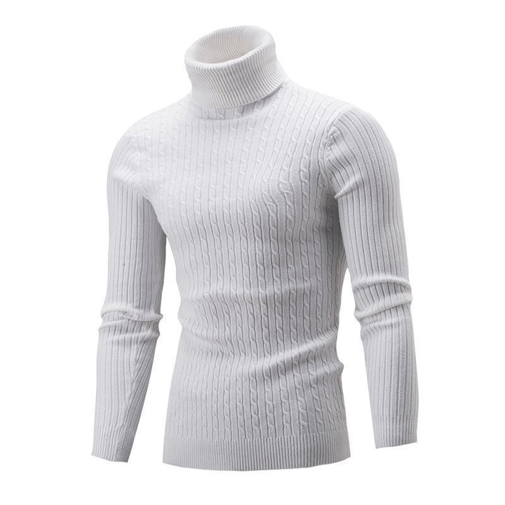 Herren Taillierter Thermo-Rollkragenpullover mit Zopf- und Rippstrickstruktur Echo Archiv