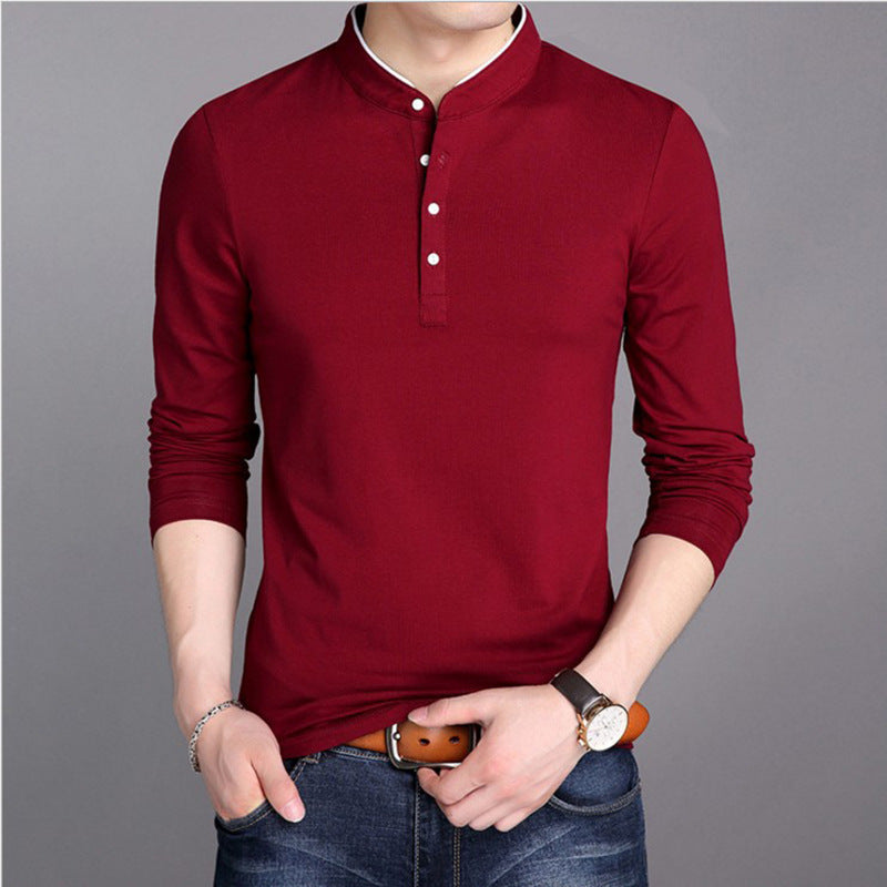 Herren Langarm-Henley-Shirt mit modernem Schnitt und hochwertiger Baumwolle Echoarchiv
