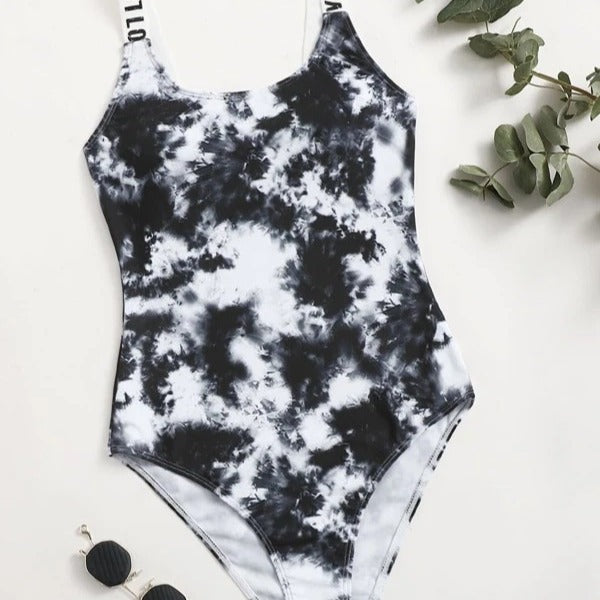 Damen Einteiler Badeanzug mit modischem Tie-Dye-Muster Echo Archiv