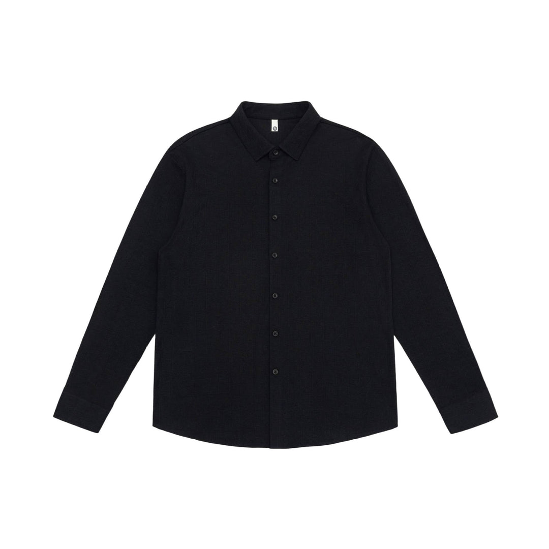 Herren Feines Baumwoll-Twill Hemdjacken‑Style mit Kentkragen und abgerundetem Saum Echoarchiv