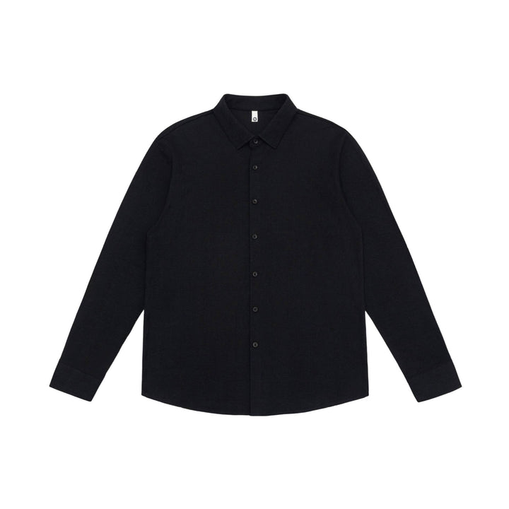 Herren Feines Baumwoll-Twill Hemdjacken‑Style mit Kentkragen und abgerundetem Saum Echoarchiv