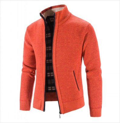 Herren lässige Strickjacke mit hohem Kragen und praktischem Reißverschluss Echoarchiv