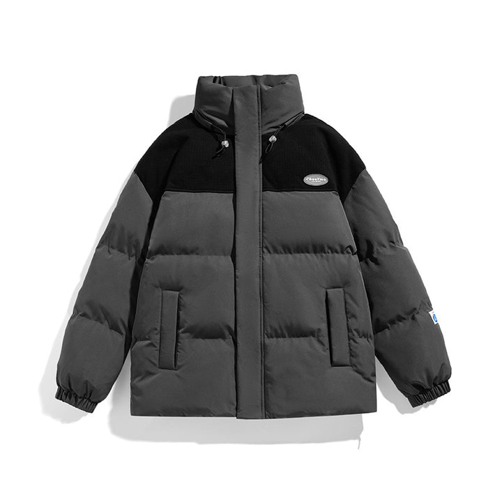 Herren Wattierte Oversize-Steppjacke mit hohem Stehkragen und kontrastiertem Schulterpaneel Echo Archiv
