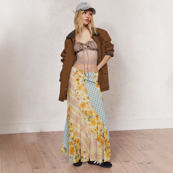 Damen Maxirock mit floralem Design und verspielten Farben Echo Archiv